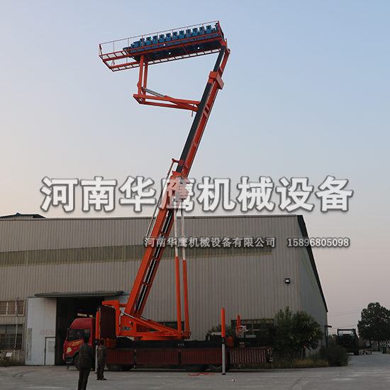 廈門舉升30米高空壓瓦機黃昏現(xiàn)場試機